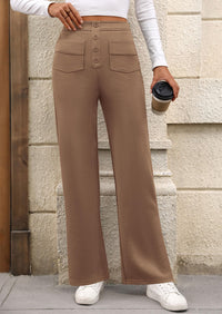 PRETTYGARDEN Women's Dressy Casual Dress Pants Straight Leg High Elastic Waisted Stretch Trouser Slacks