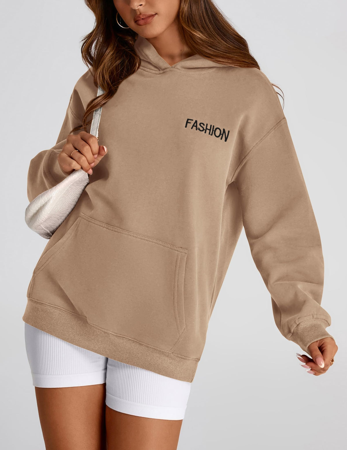 Womens Long Sleeve Hoodies   Fall Fashion Outfits Solid Oversized Pullover Sweatshirts Clothes with Pockets