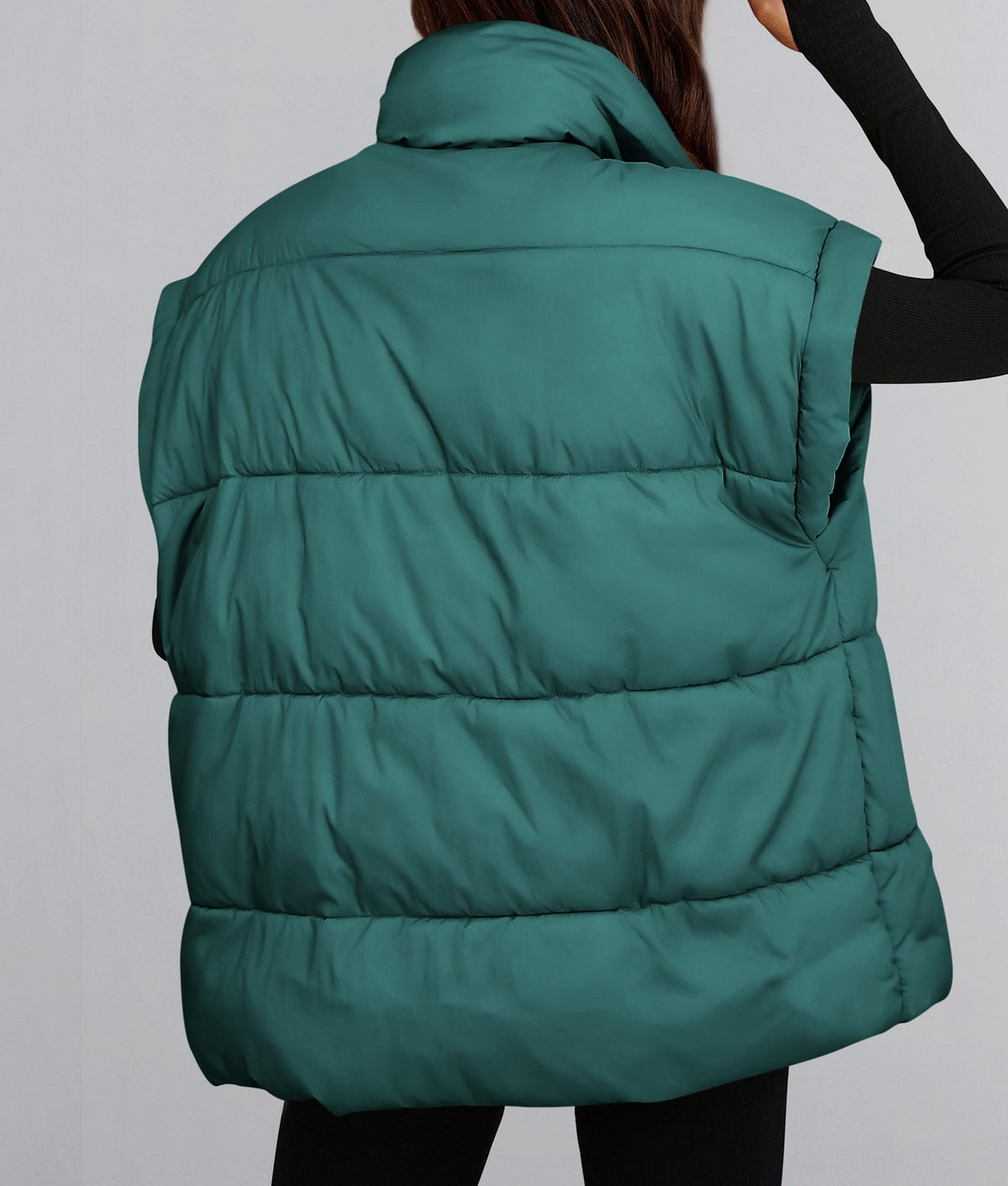 Women's Puffer Vest Fall Casual Stand Collar Lightweight Sleeveless Zip Up Padded Jackets Outerwear