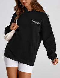 Womens Long Sleeve Hoodies   Fall Fashion Outfits Solid Oversized Pullover Sweatshirts Clothes with Pockets