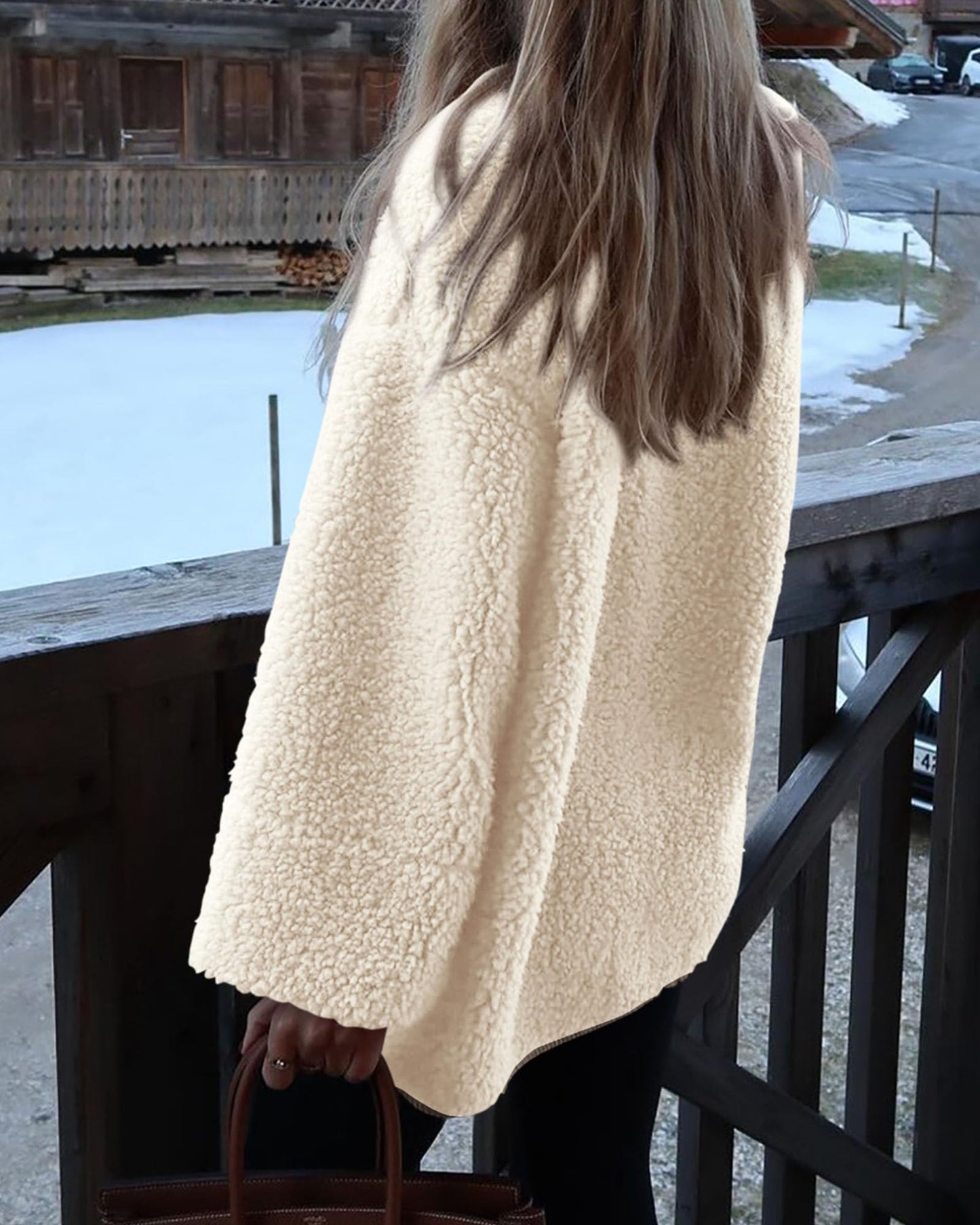 Women's Warm Winter Coats Casual Long Sleeve Button up Fuzzy Sherpa Fleece Jackets Outerwear