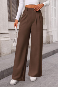 Women's Wide Leg Dress Pants Dressy Casual High Elastic Waisted Work Office Trousers Palazzo Pants