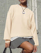 Women's Fall Sweaters Casual Crew Neck Long Sleeve Pullover Ribbed Knit Loose Fit Sweater Tops