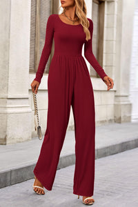 Fall Jumpsuits for Women Dressy Casual Long Sleeve Wide Leg Pants Rompers One Piece Outfits