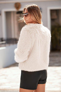 PRETTYGARDEN Women's Winter Coats Fleece Cropped Jacket Faux Fur Long Sleeve Pockets Shaggy Warm Outerwear Fall Clothes