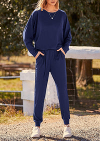 PRETTYGARDEN Women's Fall 2 Piece Lounge Set Long Sleeve Tops Ribbed Pants Spring Matching Sweatsuit Travel Outfits Clothes