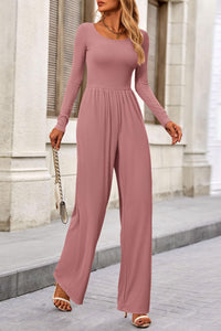 Fall Jumpsuits for Women Dressy Casual Long Sleeve Wide Leg Pants Rompers One Piece Outfits