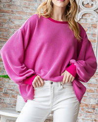 Women's Long Sleeve Tee Shirts Fall Trendy Clothes Casual Loose Crewneck Ribbed Blouse Tunic Tops