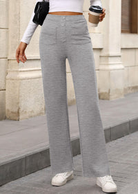 PRETTYGARDEN Women's Dressy Casual Dress Pants Straight Leg High Elastic Waisted Stretch Trouser Slacks