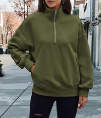 Women's Half Zip Sweatshirts Long Sleeve Cropped Pullover Tops Fall Fashion Y2K Clothes