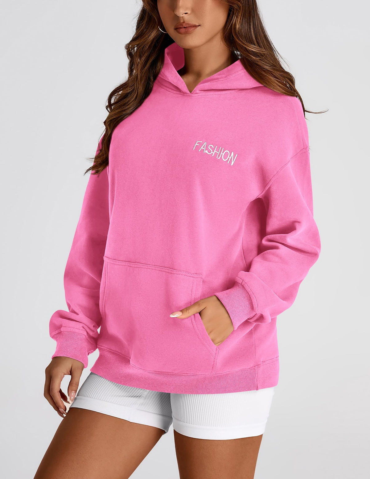 Womens Long Sleeve Hoodies   Fall Fashion Outfits Solid Oversized Pullover Sweatshirts Clothes with Pockets