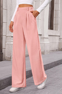 Women's Wide Leg Dress Pants Dressy Casual High Elastic Waisted Work Office Trousers Palazzo Pants