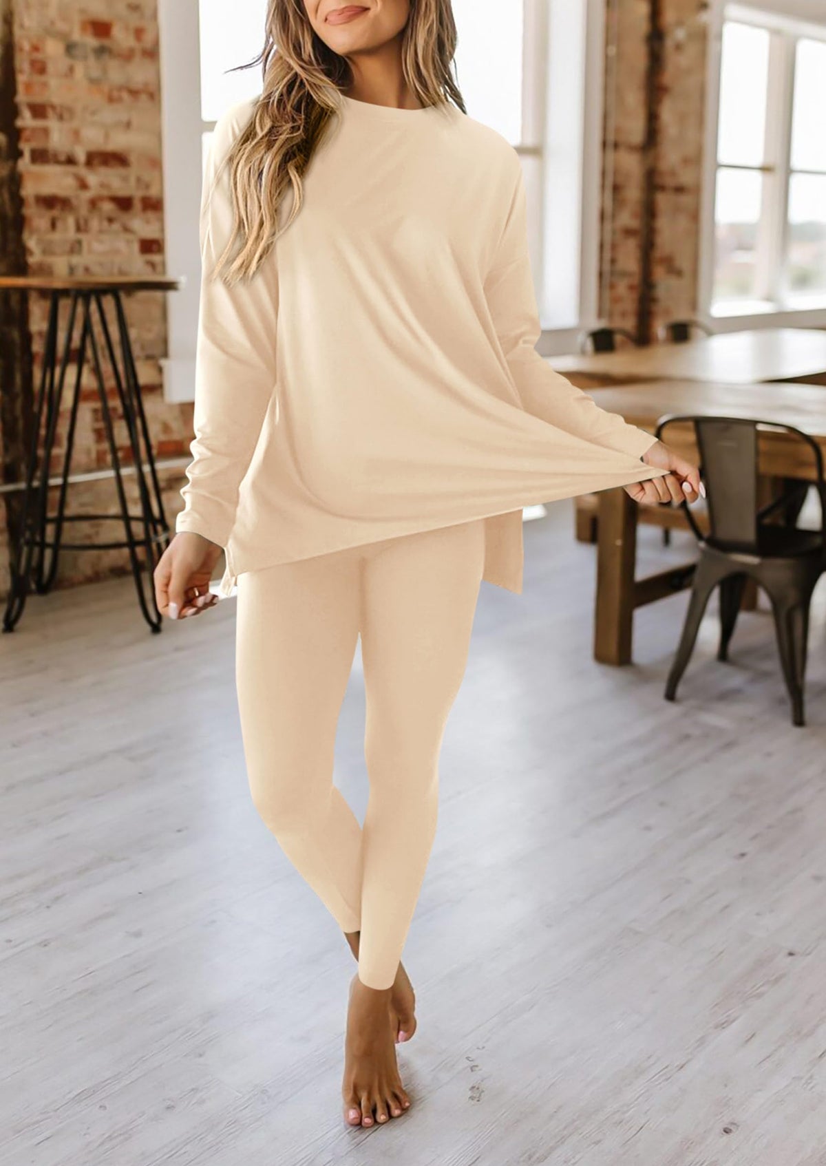 Fall 2 Piece Outfits Casual Long Sleeve Tunic Tops Legging Pants Matching Lounge Sets Sweatsuits