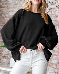 Women's Long Sleeve Tee Shirts Fall Trendy Clothes Casual Loose Crewneck Ribbed Blouse Tunic Tops