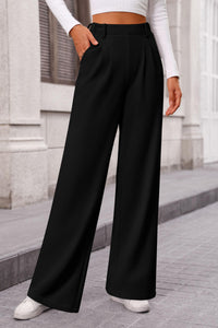 Women's Wide Leg Dress Pants Dressy Casual High Elastic Waisted Work Office Trousers Palazzo Pants