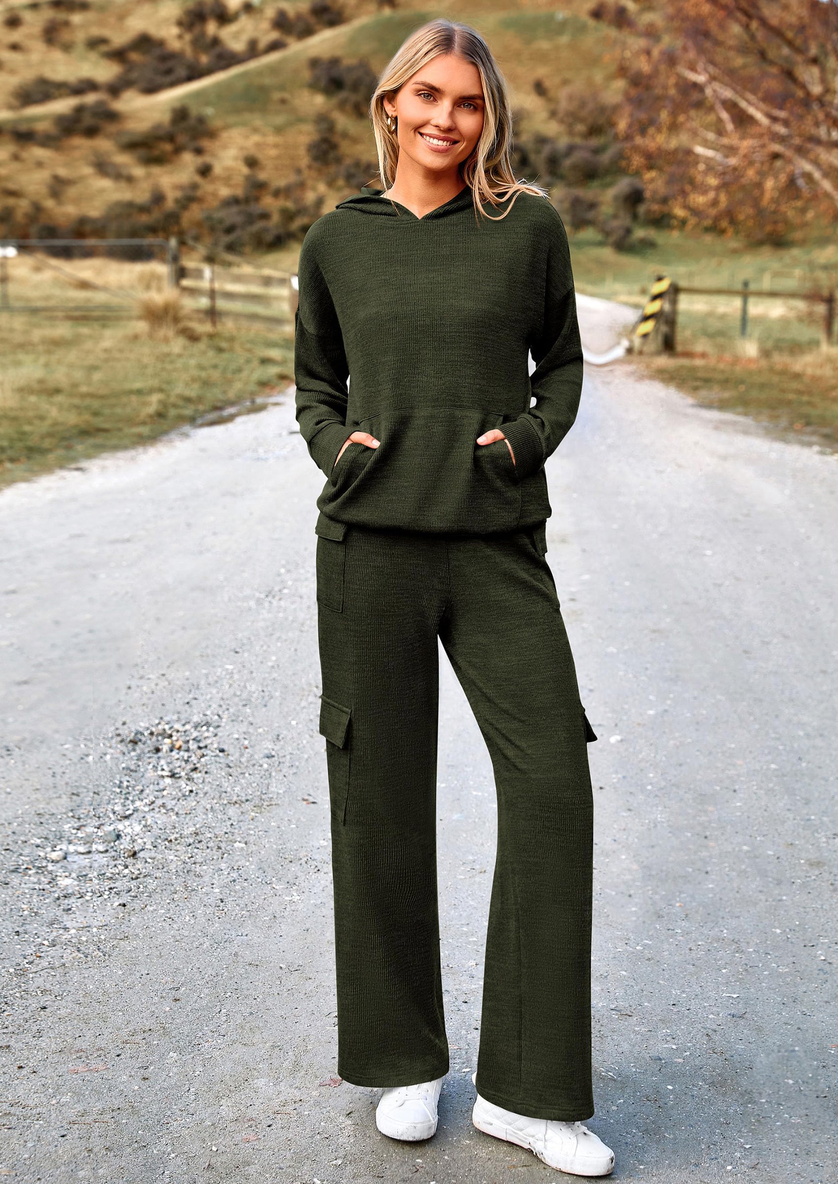 PRETTYGARDEN 2 Piece Sets For Women Fall Sweatsuits Outfits Lounge Matching Hoodie Set Travel Track Suits Winter Clothes