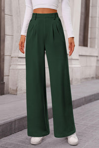 Women's Wide Leg Dress Pants Dressy Casual High Elastic Waisted Work Office Trousers Palazzo Pants