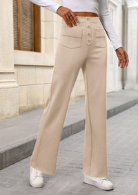 Casual Leg Waisted Stretch Trouser Slacks Straight Pants