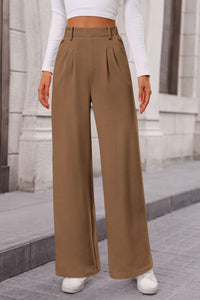 Women's Wide Leg Dress Pants Dressy Casual High Elastic Waisted Work Office Trousers Palazzo Pants