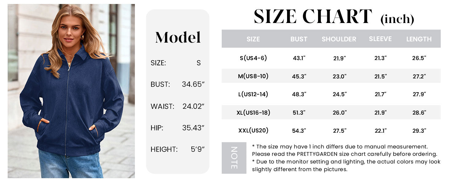 PRETTYGARDEN Women's Faux Suede Motorcycle Jacket Trendy Fall Fashion Oversized Zip Up Coats Winter Clothes Outerwear