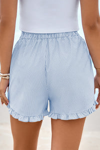 PRETTYGARDEN Womens Boxer Shorts Y2K Ruffle Pajama Summer Spring Lounge Sleep Striped Casual Beach Pj Bottoms Pockets PRETTYGARDEN