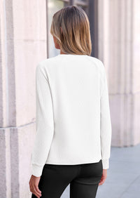 PRETTYGARDEN Long Sleeve Shirts for Women Waffle Knit Tops Fall Fashion Dressy Casual Loose Tunic Blouse Winter Clothing
