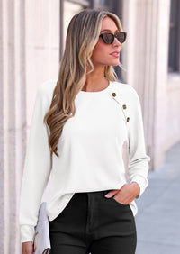 PRETTYGARDEN Long Sleeve Shirts for Women Waffle Knit Tops Fall Fashion Dressy Casual Loose Tunic Blouse Winter Clothing