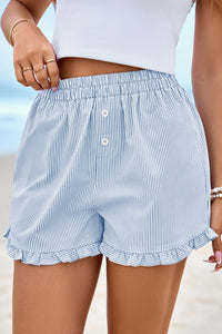 PRETTYGARDEN Womens Boxer Shorts Y2K Ruffle Pajama Summer Spring Lounge Sleep Striped Casual Beach Pj Bottoms Pockets PRETTYGARDEN