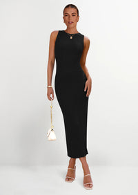 PRETTYGARDEN Women's Casual Maxi Dresses Ribbed Knit Sleeveless Bodycon Elegant Going Out Beach Vacation Clothes