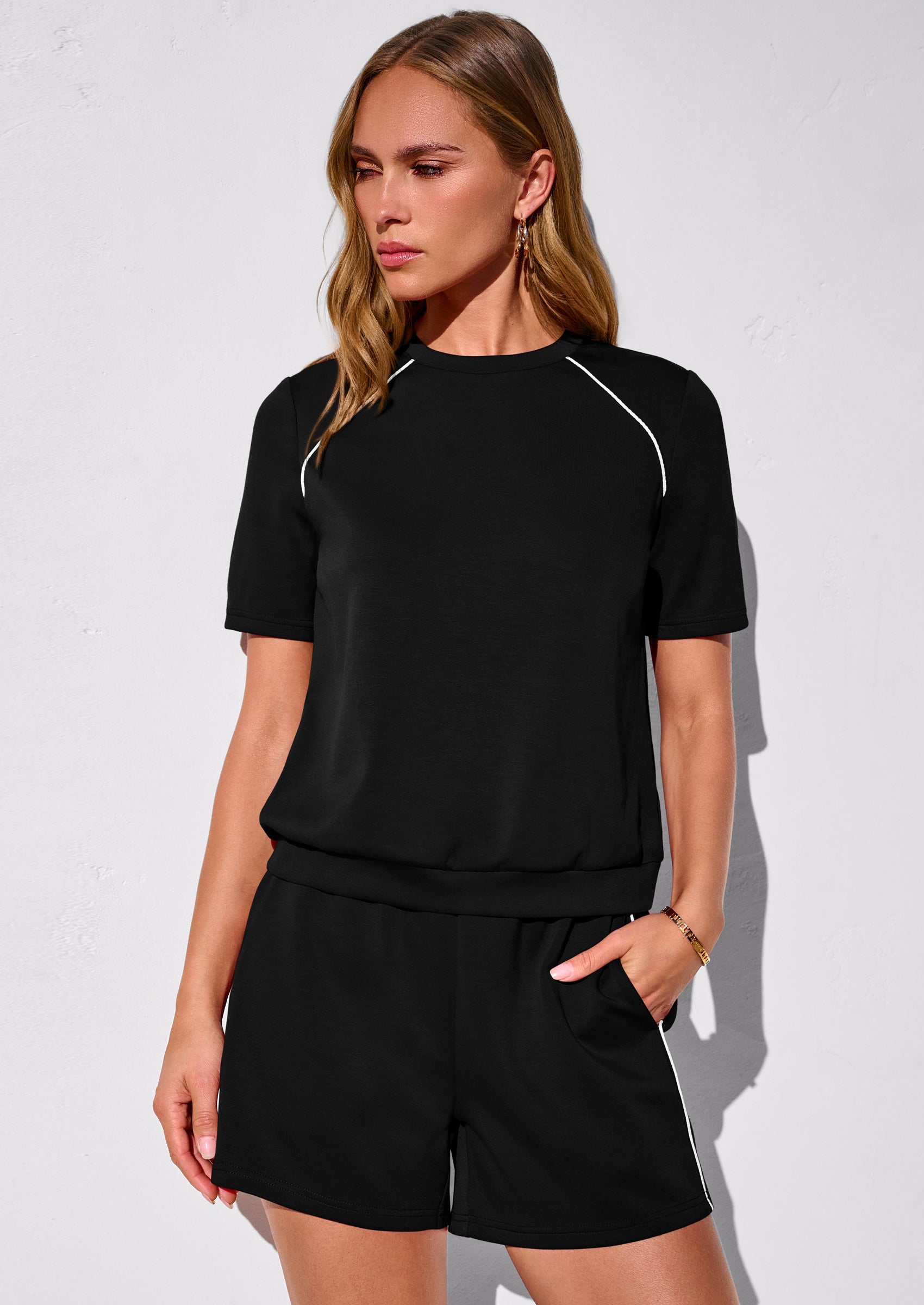 PRETTYGARDEN Sweatsuits Women 2 Piece Outfit Summer Lounge Shorts Sets Matching Spring Travel Beach Vacation Clothes PRETTYGARDEN