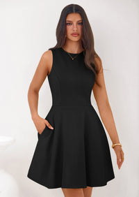 PRETTYGARDEN A Line Dresses for Women Elegant Classy Sleeveless Summer Short Tank Cocktail Party Spring Mini Dress PRETTYGARDEN