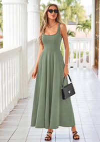 PRETTYGARDEN Cocktail Dresses for Women Formal Summer Sleeveless A Line Long Flowy Spring Wedding Guest Party Midi Dress