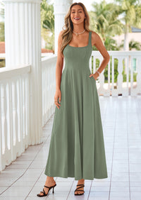 PRETTYGARDEN Cocktail Dresses for Women Formal Summer Sleeveless A Line Long Flowy Spring Wedding Guest Party Midi Dress