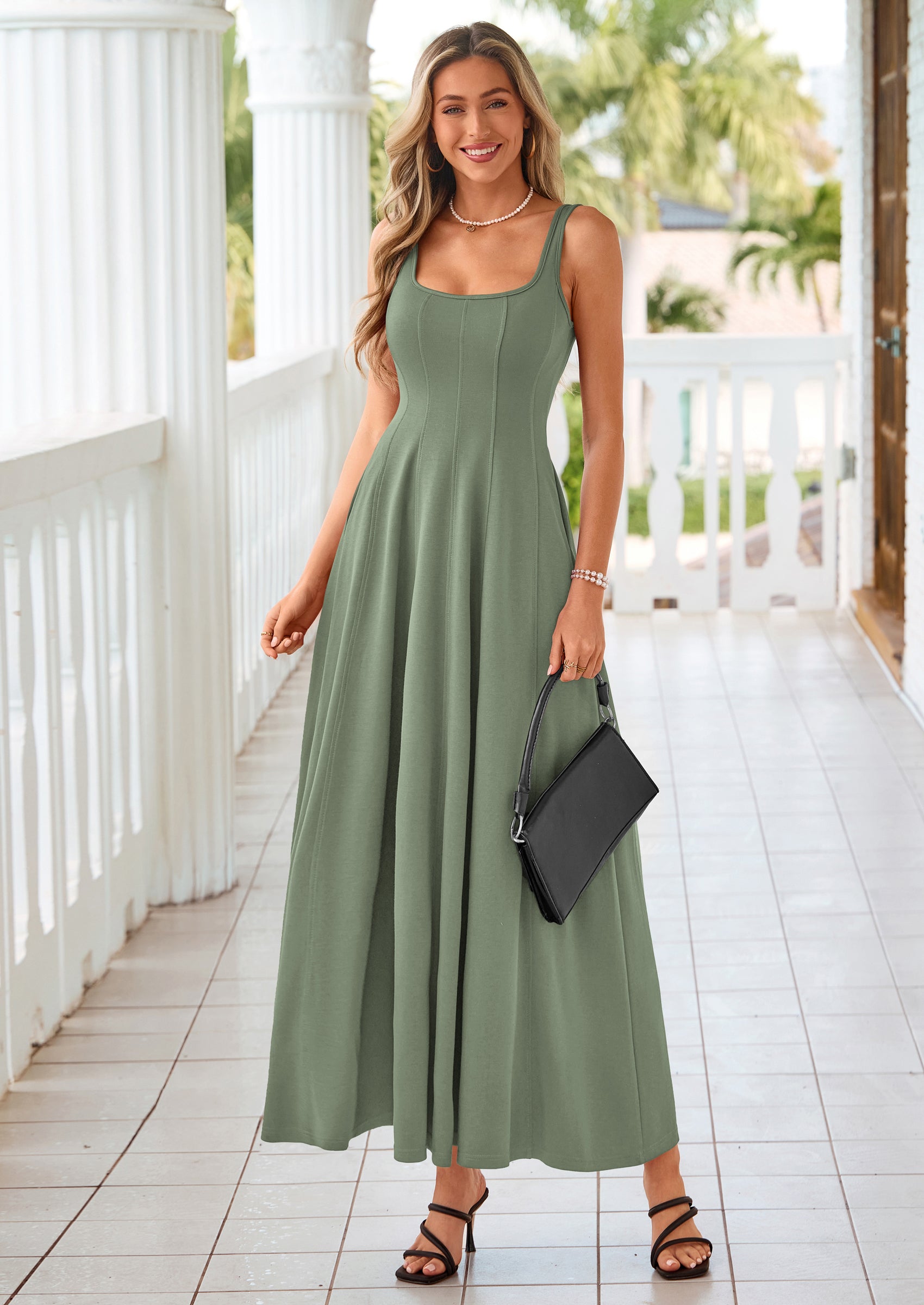 PRETTYGARDEN Cocktail Dresses for Women Formal Summer Sleeveless A Line Long Flowy Spring Wedding Guest Party Midi Dress