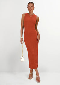 PRETTYGARDEN Women's Casual Maxi Dresses Ribbed Knit Sleeveless Bodycon Elegant Going Out Beach Vacation Clothes