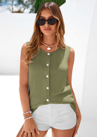 PRETTYGARDEN Womens Sweater Vest Spring Tops Cute Summer Sleeveless Cardigan Casual Knit Button Up Tank Tops PRETTYGARDEN