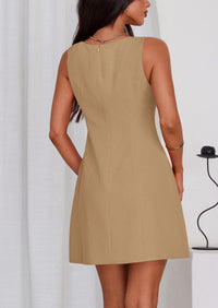 PRETTYGARDEN Womens Formal Short Dresses Summer Sleeveless Boat Neck A Line Elegant Mini Cocktail Party Dress