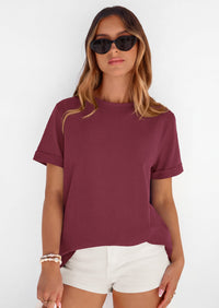 PRETTYGARDEN Womens Summer Tops Spring Casual Rolled Short Sleeve Basic Tees Crew Neck Work Shirts Fashion Clothing PRETTYGARDEN