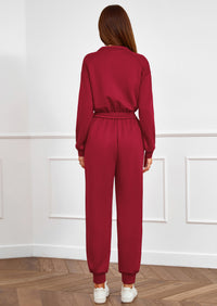 PRETTYGARDEN Long Sleeve Jumpsuits for Women Casual  Fall Fashion Zip Up Pant Rompers One Piece Sweatsuits Travel Outfits