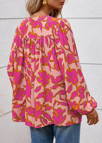 PRETTYGARDEN Women's Floral Button Down Blouse Fall Fashion Dressy Casual Long Sleeve Oversized Shirts Top Boho Clothes