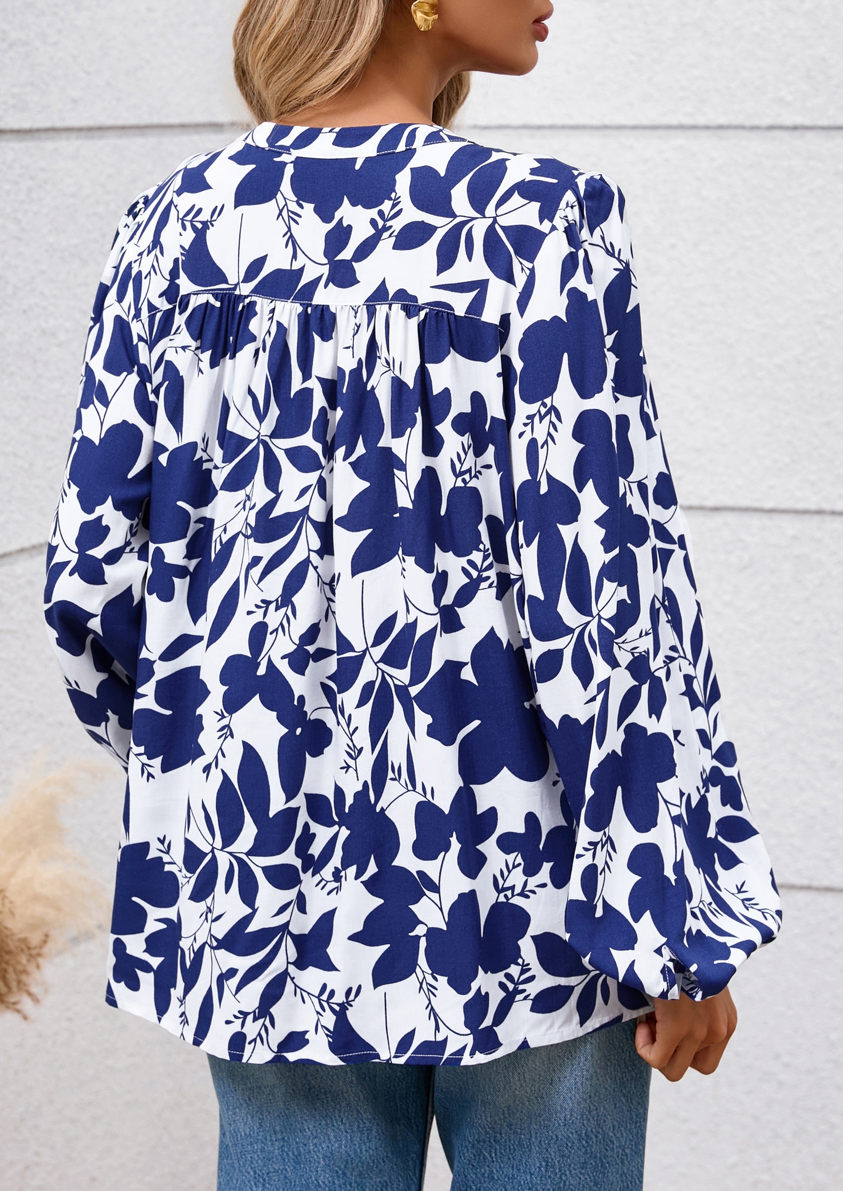 PRETTYGARDEN Women's Floral Button Down Blouse Fall Fashion Dressy Casual Long Sleeve Oversized Shirts Top Boho Clothes