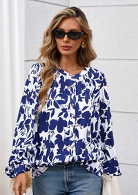 PRETTYGARDEN Women's Floral Button Down Blouse Fall Fashion Dressy Casual Long Sleeve Oversized Shirts Top Boho Clothes