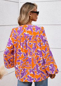 PRETTYGARDEN Women's Floral Button Down Blouse Fall Fashion Dressy Casual Long Sleeve Oversized Shirts Top Boho Clothes