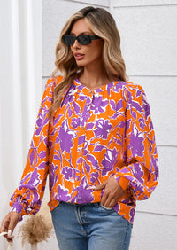 PRETTYGARDEN Women's Floral Button Down Blouse Fall Fashion Dressy Casual Long Sleeve Oversized Shirts Top Boho Clothes