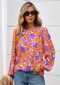 PRETTYGARDEN Women's Floral Button Down Blouse Fall Fashion Dressy Casual Long Sleeve Oversized Shirts Top Boho Clothes