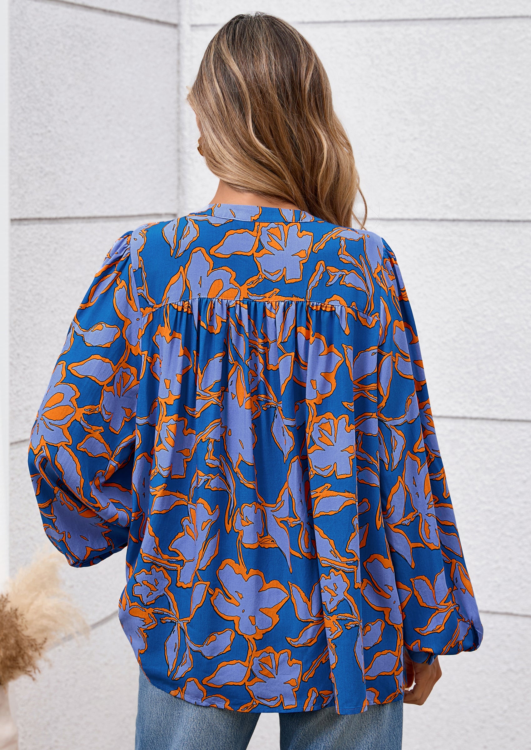 PRETTYGARDEN Women's Floral Button Down Blouse Fall Fashion Dressy Casual Long Sleeve Oversized Shirts Top Boho Clothes