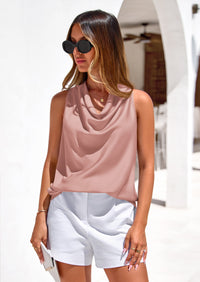 PRETTYGARDEN Women's Tie Halter Going Out Tops Summer Cowl Neck Vest Backless Sleeveless Tank Top Party Date Outfits PRETTYGARDEN