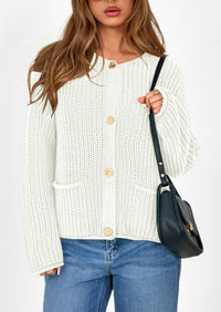 PRETTYGARDEN Cardigan Sweaters for Women Trendy Oversized Knit Chunky Button Cardigans Fall Winter Outfits with Pockets