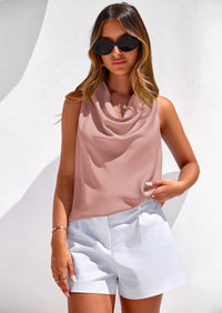 PRETTYGARDEN Women's Tie Halter Going Out Tops Summer Cowl Neck Vest Backless Sleeveless Tank Top Party Date Outfits PRETTYGARDEN