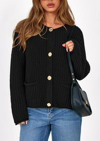 PRETTYGARDEN Cardigan Sweaters for Women Trendy Oversized Knit Chunky Button Cardigans Fall Winter Outfits with Pockets